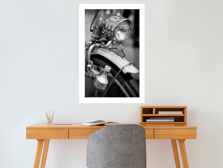 Poster Bicycle Details - black and white composition with a close-up of a bike 117786 additionalImage 4