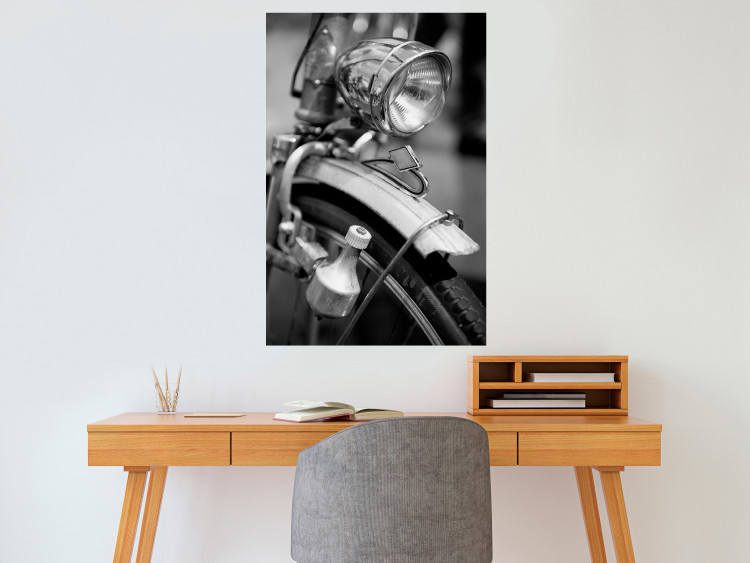 Poster Bicycle Details - black and white composition with a close-up of a bike 117786 additionalImage 23