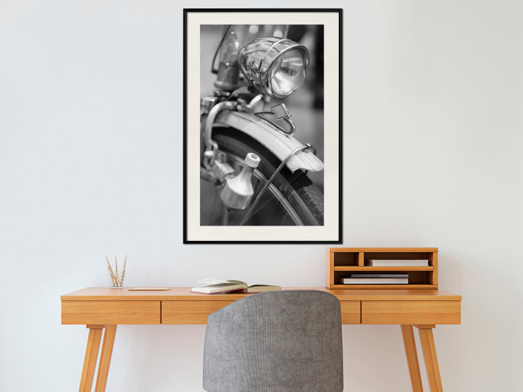 Poster Bicycle Details - black and white composition with a close-up of a bike 117786 additionalImage 22