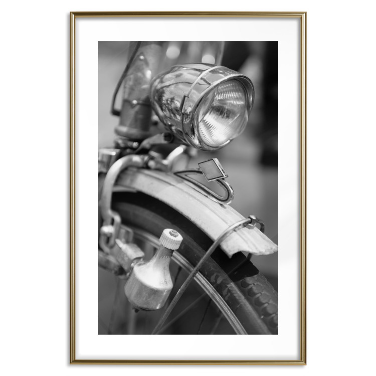 Poster Bicycle Details - black and white composition with a close-up of a bike 117786 additionalImage 14