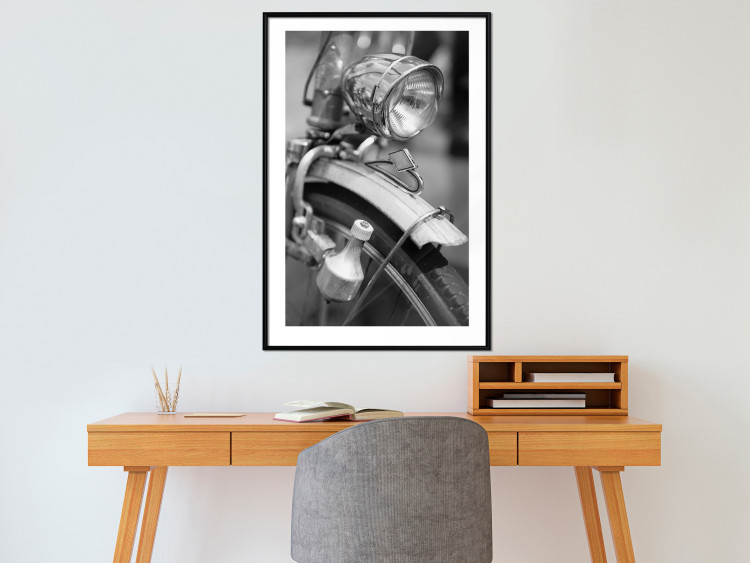 Poster Bicycle Details - black and white composition with a close-up of a bike 117786 additionalImage 6