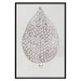 Poster Lacy Leaf - plant abstraction with a golden leaf on a light background 118786 additionalThumb 24