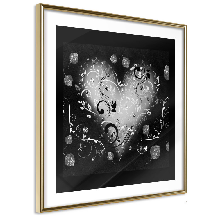 Wall Poster Gift Me Love - black and white heart adorned with floral ornaments 121886 additionalImage 8