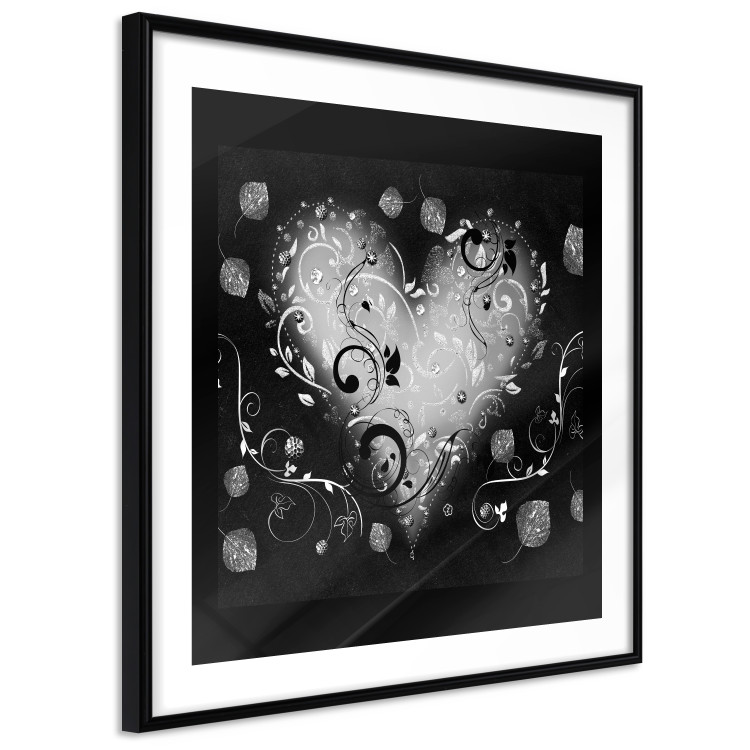 Wall Poster Gift Me Love - black and white heart adorned with floral ornaments 121886 additionalImage 13