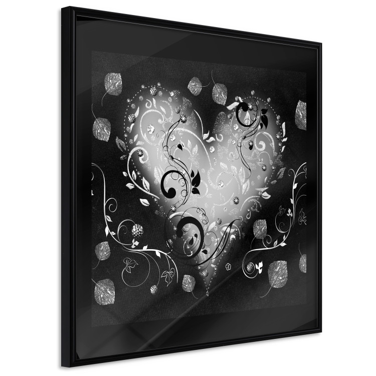 Wall Poster Gift Me Love - black and white heart adorned with floral ornaments 121886 additionalImage 12