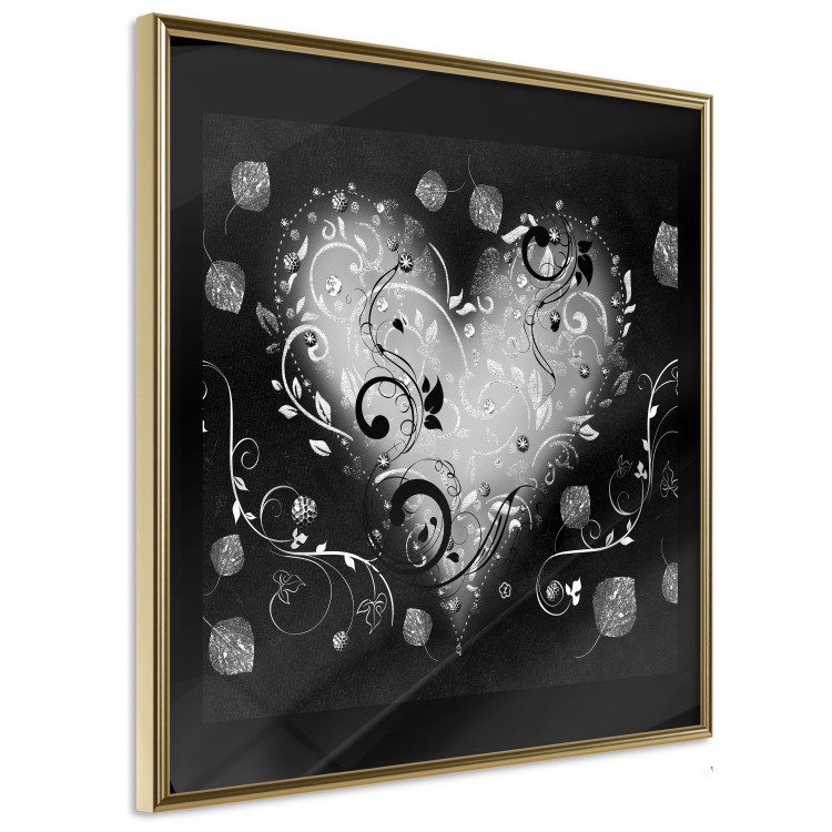 Wall Poster Gift Me Love - black and white heart adorned with floral ornaments 121886 additionalImage 14