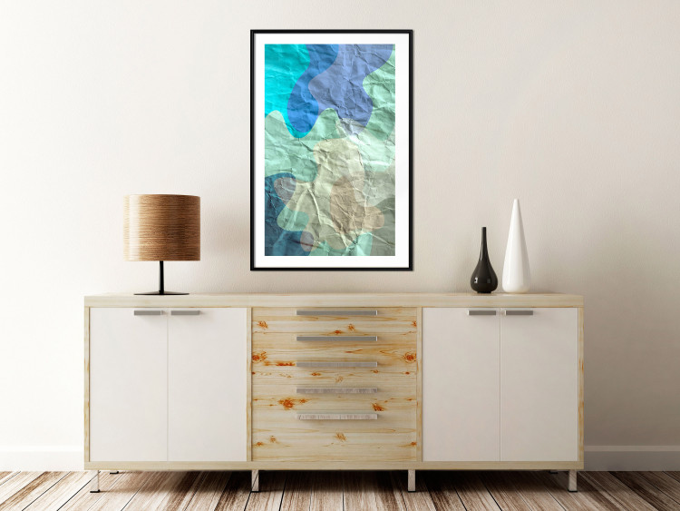 Poster Colors of the Lake - abstract spots on a crumpled paper texture 122286 additionalImage 6