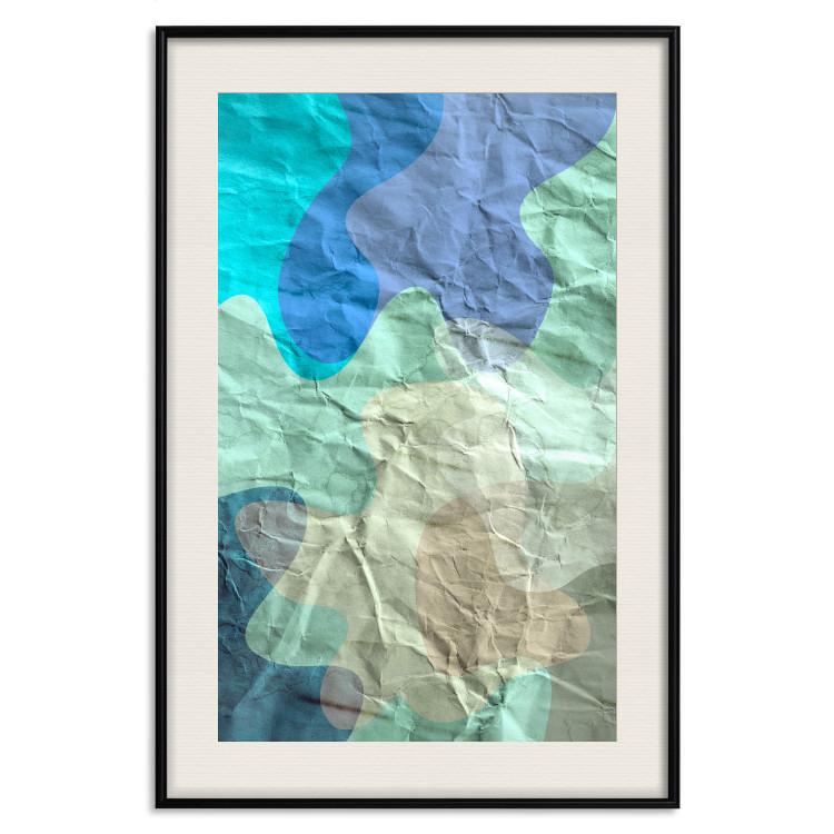 Poster Colors of the Lake - abstract spots on a crumpled paper texture 122286 additionalImage 18