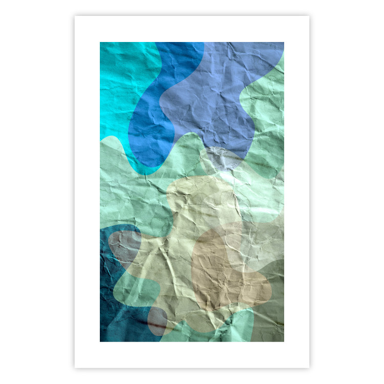 Poster Colors of the Lake - abstract spots on a crumpled paper texture 122286 additionalImage 25