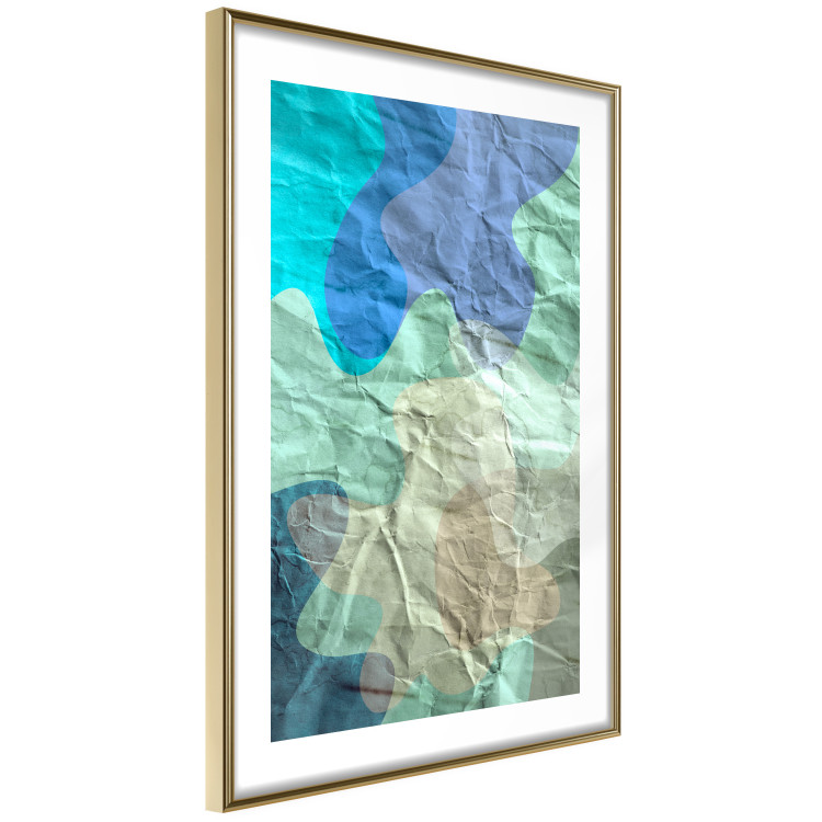 Poster Colors of the Lake - abstract spots on a crumpled paper texture 122286 additionalImage 8