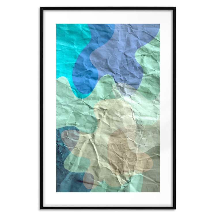 Poster Colors of the Lake - abstract spots on a crumpled paper texture 122286 additionalImage 17