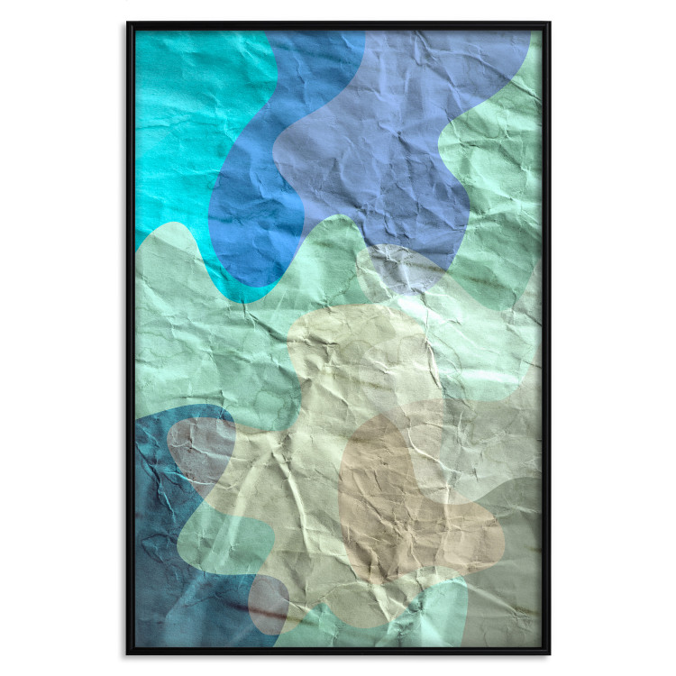 Poster Colors of the Lake - abstract spots on a crumpled paper texture 122286 additionalImage 24