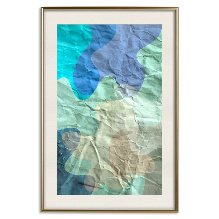 Poster Colors of the Lake - abstract spots on a crumpled paper texture 122286 additionalImage 19