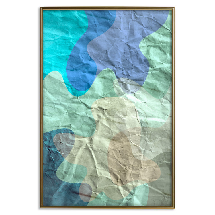 Poster Colors of the Lake - abstract spots on a crumpled paper texture 122286 additionalImage 20