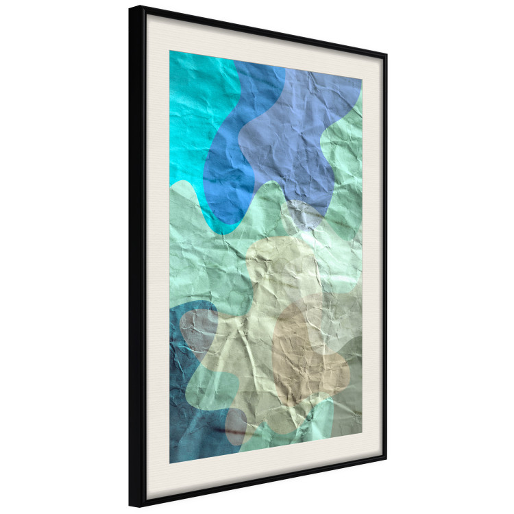 Poster Colors of the Lake - abstract spots on a crumpled paper texture 122286 additionalImage 3