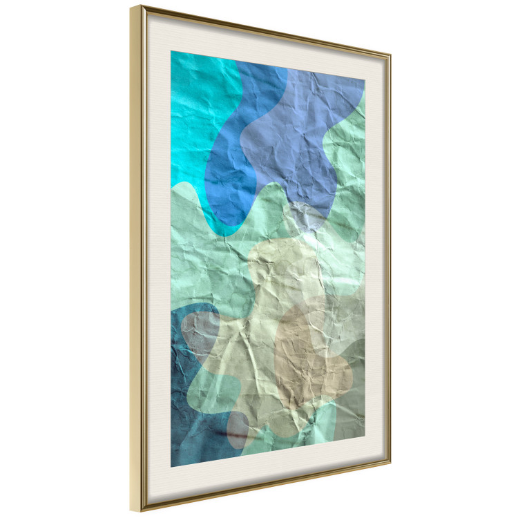 Poster Colors of the Lake - abstract spots on a crumpled paper texture 122286 additionalImage 2