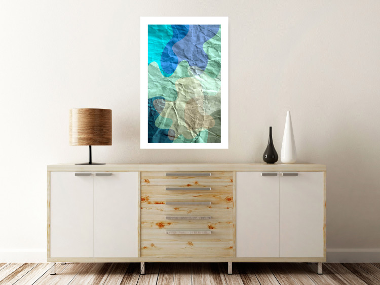 Poster Colors of the Lake - abstract spots on a crumpled paper texture 122286 additionalImage 4