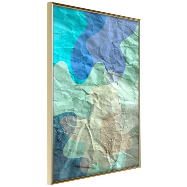 Poster Colors of the Lake - abstract spots on a crumpled paper texture 122286 additionalImage 14