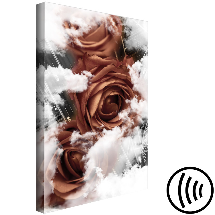 Canvas Art Print Roses in Cloud Embrace (1-part) - Flowers in White Sky Clouds 122786 additionalImage 6