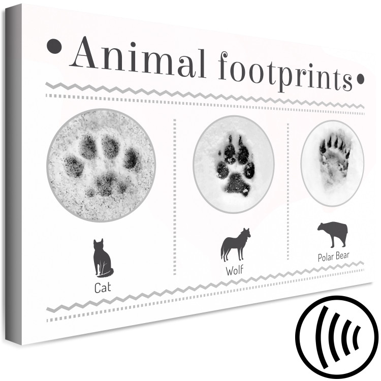 Canvas Winter footprints - infographic with animals and English inscriptions 122886 additionalImage 6