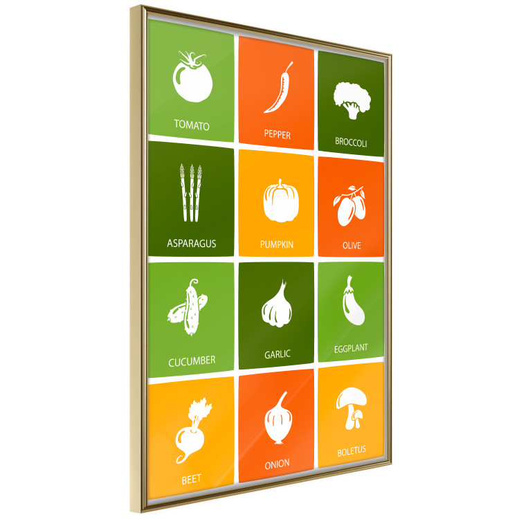 Wall Poster Colorful Vegetables - board with colorful squares and vegetable graphics 123586 additionalImage 12