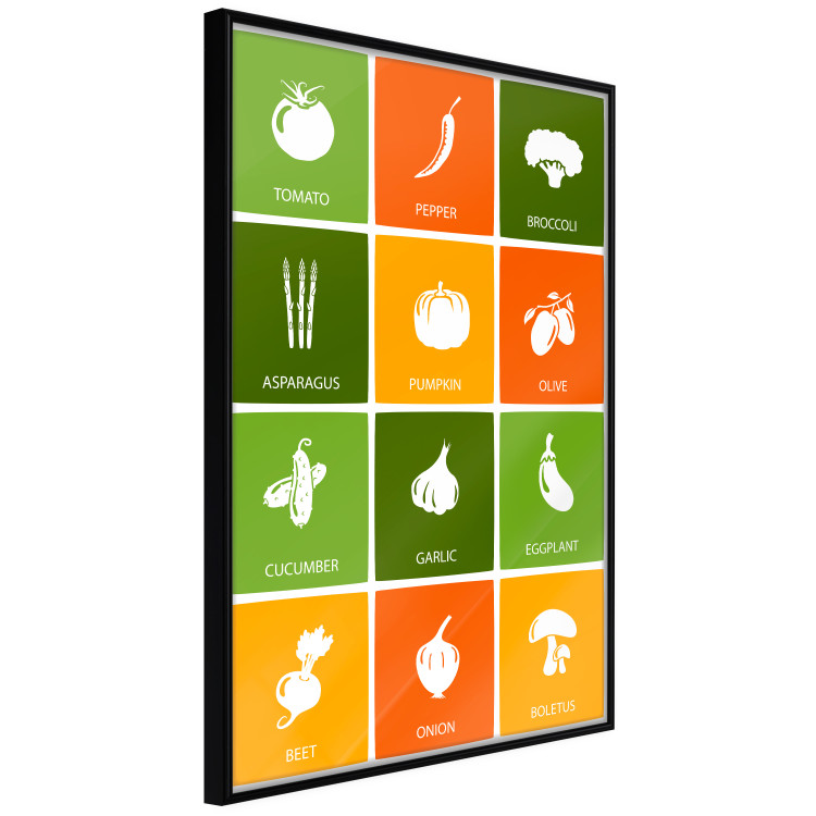 Wall Poster Colorful Vegetables - board with colorful squares and vegetable graphics 123586 additionalImage 10