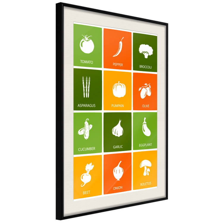 Wall Poster Colorful Vegetables - board with colorful squares and vegetable graphics 123586 additionalImage 3