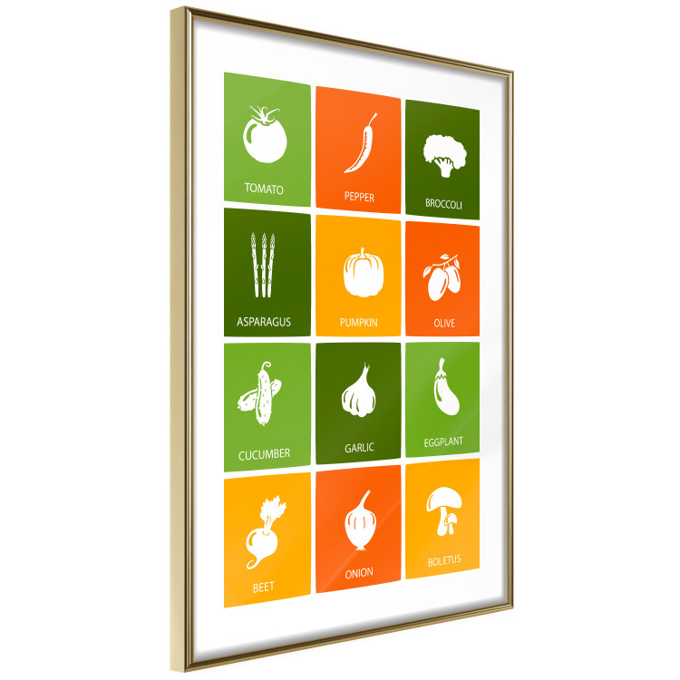 Wall Poster Colorful Vegetables - board with colorful squares and vegetable graphics 123586 additionalImage 6