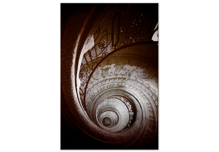 Canvas Print Spiral staircase with decorations - photograph of historic staircase 123886