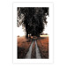 Poster Road to the Forest - landscape of road and trees against orange meadow 124386 additionalThumb 25