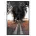 Poster Road to the Forest - landscape of road and trees against orange meadow 124386 additionalThumb 24