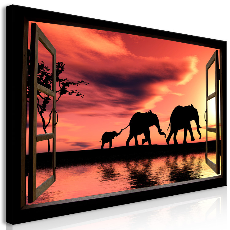 Large canvas print Evening Elephant Walk II [Large Format] 125586 additionalImage 3