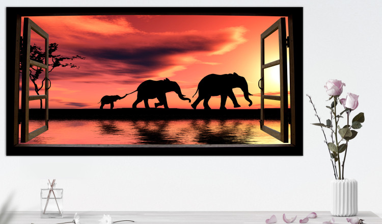Large canvas print Evening Elephant Walk II [Large Format] 125586 additionalImage 6
