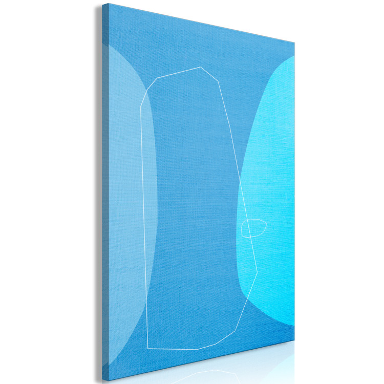 Canvas White polygon on blue background - modern geometric abstraction 126486 additionalImage 2