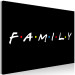 Canvas Print White English Family sign with colouful dots - on a black background 127786 additionalThumb 2