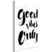 Canvas Good Vibes - black and white composition with an English inscription 128986 additionalThumb 2