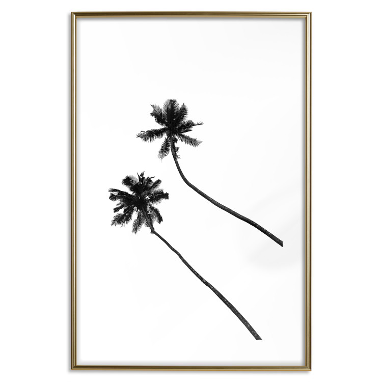 Poster Solitary Palms - black tropical trees on a contrasting white background 129786 additionalImage 14