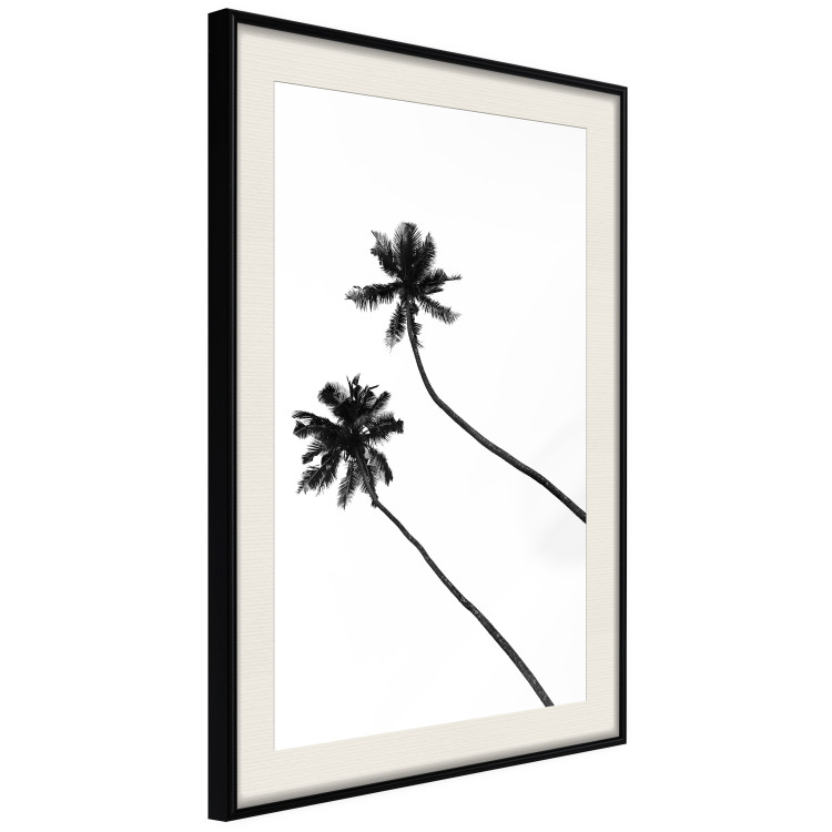 Poster Solitary Palms - black tropical trees on a contrasting white background 129786 additionalImage 2