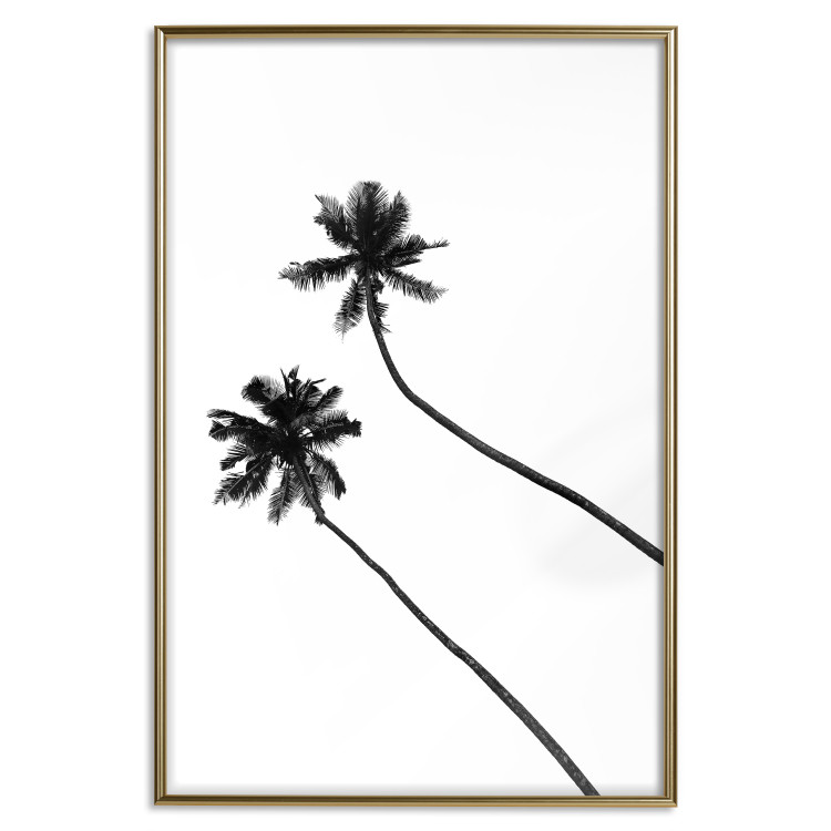 Poster Solitary Palms - black tropical trees on a contrasting white background 129786 additionalImage 21
