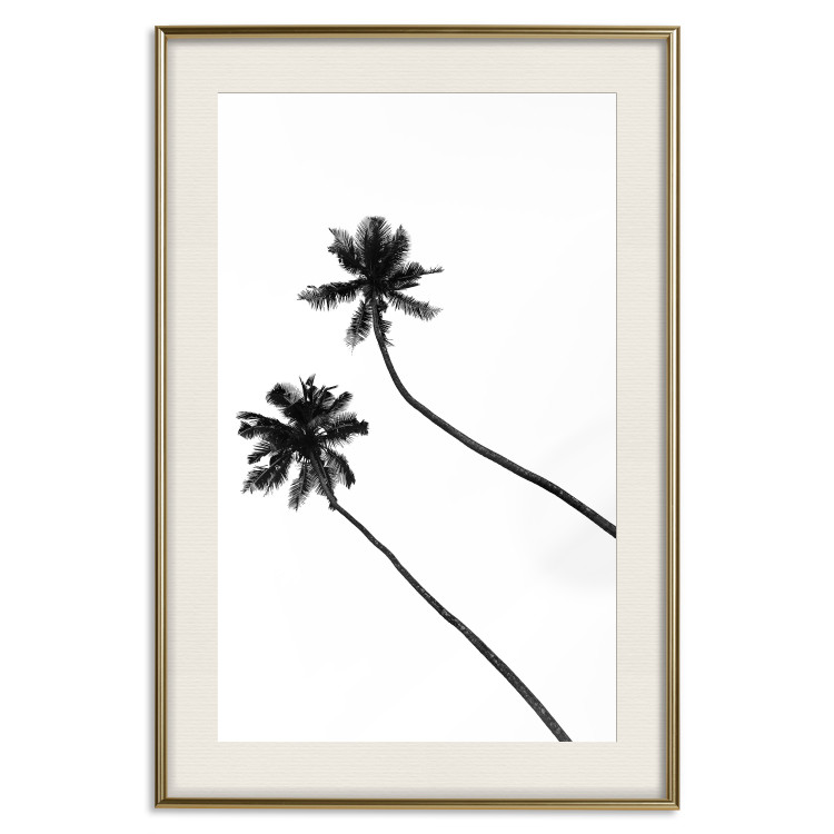 Poster Solitary Palms - black tropical trees on a contrasting white background 129786 additionalImage 20