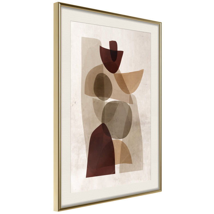 Poster Shapes Interplay - abstract figures on a beige texture background 131786 additionalImage 12