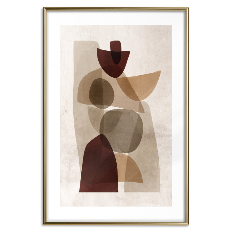 Poster Shapes Interplay - abstract figures on a beige texture background 131786 additionalImage 16