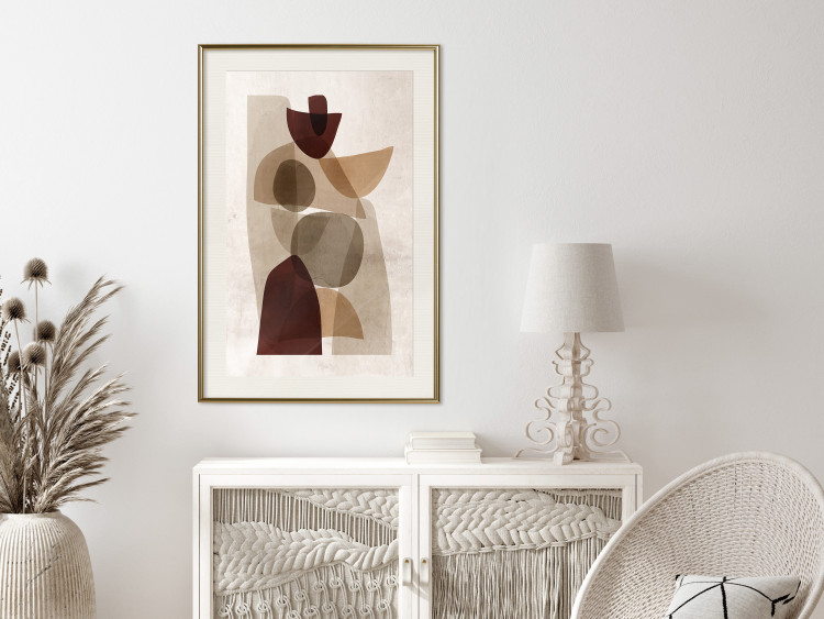 Poster Shapes Interplay - abstract figures on a beige texture background 131786 additionalImage 22