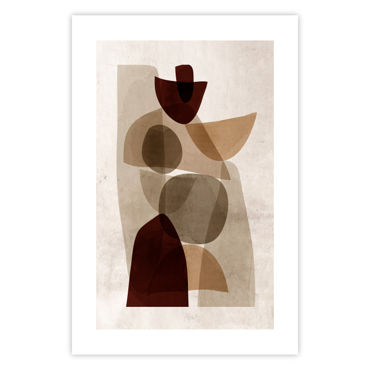 Poster Shapes Interplay - abstract figures on a beige texture background 131786 additionalImage 25