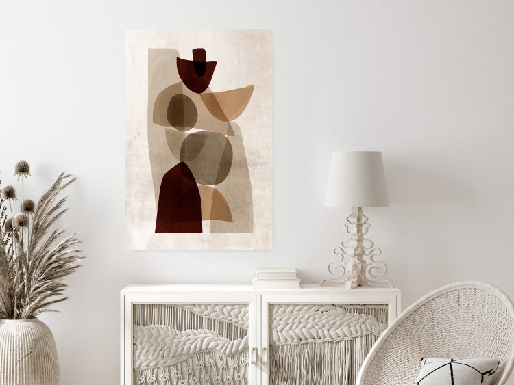 Poster Shapes Interplay - abstract figures on a beige texture background 131786 additionalImage 12