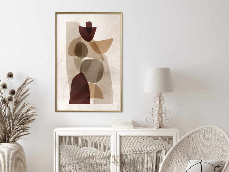 Poster Shapes Interplay - abstract figures on a beige texture background 131786 additionalImage 9