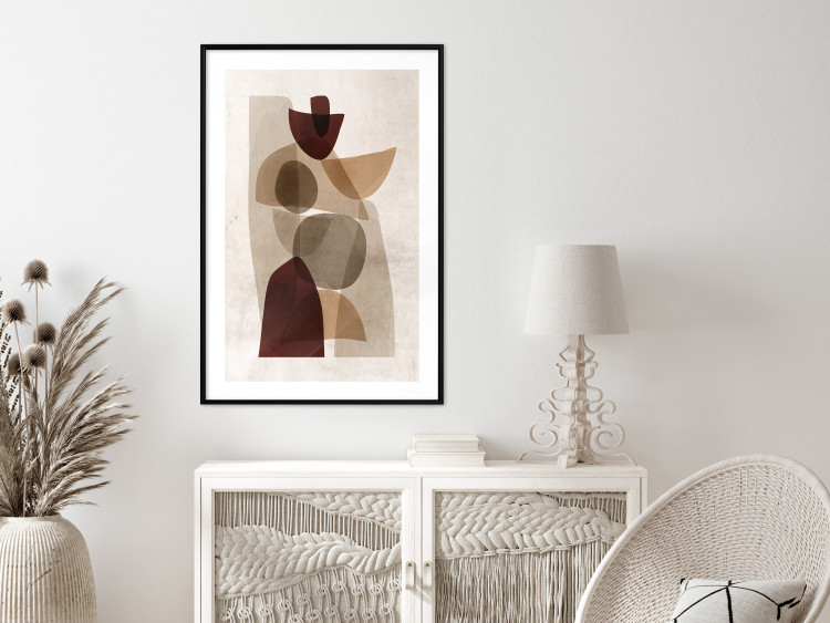 Poster Shapes Interplay - abstract figures on a beige texture background 131786 additionalImage 18