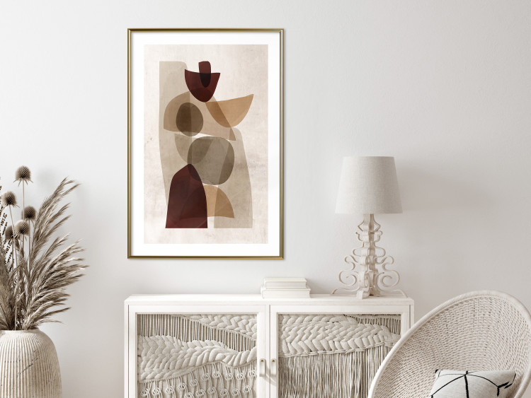 Poster Shapes Interplay - abstract figures on a beige texture background 131786 additionalImage 15