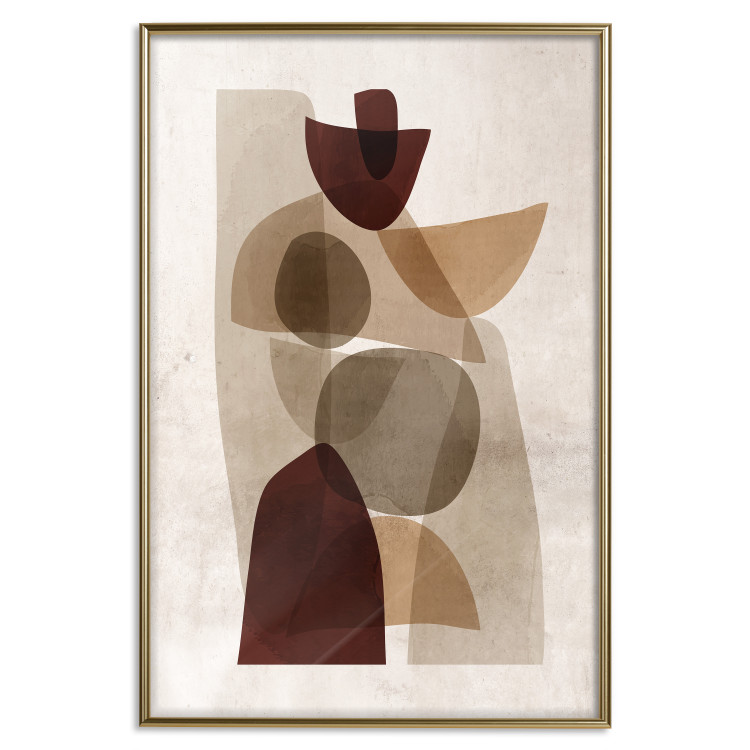 Poster Shapes Interplay - abstract figures on a beige texture background 131786 additionalImage 17