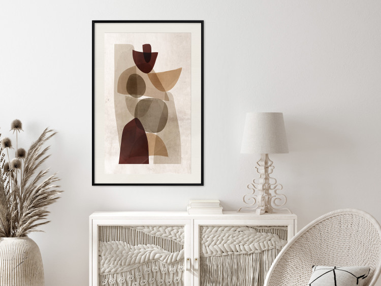 Poster Shapes Interplay - abstract figures on a beige texture background 131786 additionalImage 24